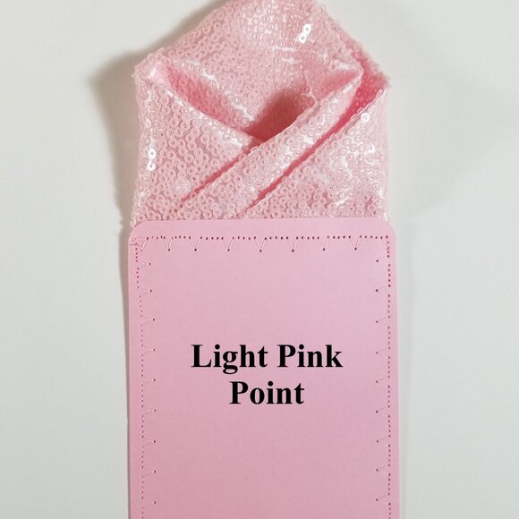 Men's Sequin Pre-Folded Pocket Square Insert - Light Pink - Picture 5 of 6